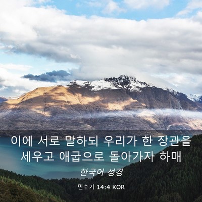 Picture 03 - 민수기 14:4 KOR - 이에 서로 말하되 우리가 한 장관을 - Bible Verse Picture