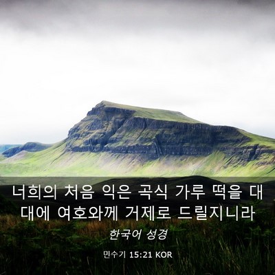 Picture 03 - 민수기 15:21 KOR - 너희의 처음 익은 곡식 가루 떡을 - Bible Verse Picture