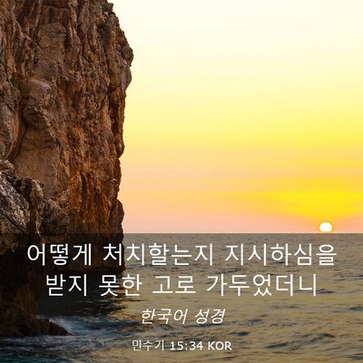 Picture 03 - 민수기 15:34 KOR - 어떻게 처치할는지 지시하심을 받지 - Bible Verse Picture