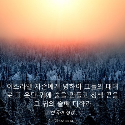 Picture 03 - 민수기 15:38 KOR - 이스라엘 자손에게 명하여 그들의 - Bible Verse Picture