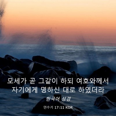 Picture 03 - 민수기 17:11 KOR - 모세가 곧 그같이 하되 여호와께서 - Bible Verse Picture