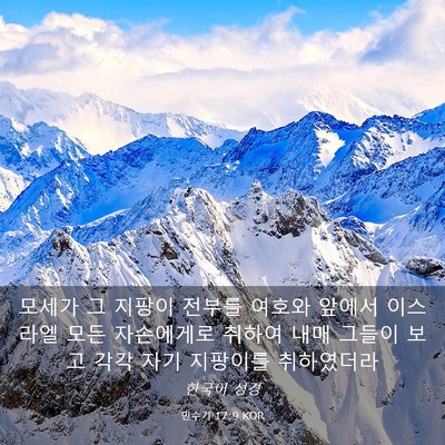 Picture 03 - 민수기 17:9 KOR - 모세가 그 지팡이 전부를 여호와 - Bible Verse Picture