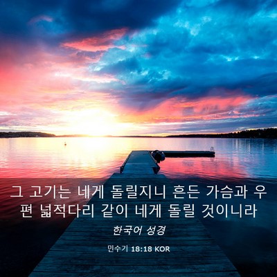 Picture 03 - 민수기 18:18 KOR - 그 고기는 네게 돌릴지니 흔든 - Bible Verse Picture