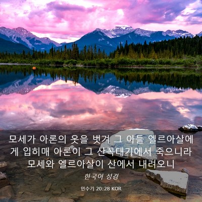 Picture 03 - 민수기 20:28 KOR - 모세가 아론의 옷을 벗겨 그 아들 - Bible Verse Picture