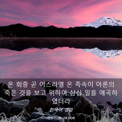 Picture 03 - 민수기 20:29 KOR - 온 회중 곧 이스라엘 온 족속이 - Bible Verse Picture