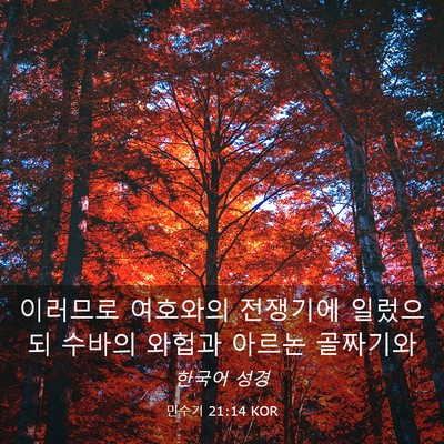 Picture 03 - 민수기 21:14 KOR - 이러므로 여호와의 전쟁기에 - Bible Verse Picture