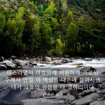 Picture 03 - 민수기 21:2 KOR - 이스라엘이 여호와께 서원하여 - Bible Verse Picture
