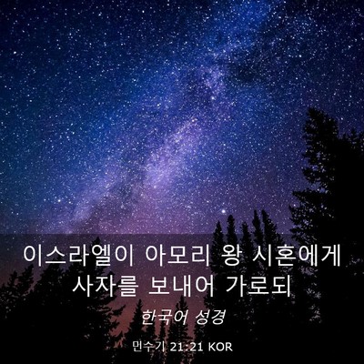 Picture 03 - 민수기 21:21 KOR - 이스라엘이 아모리 왕 시혼에게 - Bible Verse Picture