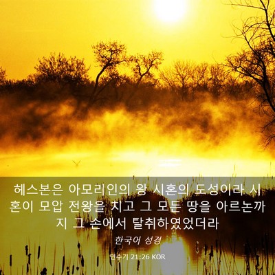 Picture 03 - 민수기 21:26 KOR - 헤스본은 아모리인의 왕 시혼의 - Bible Verse Picture