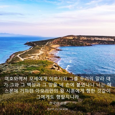 Picture 03 - 민수기 21:34 KOR - 여호와께서 모세에게 이르시되 그를 - Bible Verse Picture