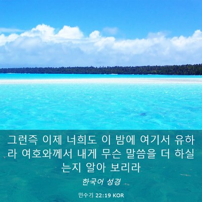 Picture 03 - 민수기 22:19 KOR - 그런즉 이제 너희도 이 밤에 여기서 - Bible Verse Picture