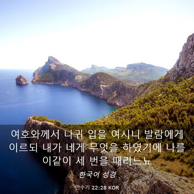 Picture 03 - 민수기 22:28 KOR - 여호와께서 나귀 입을 여시니 - Bible Verse Picture