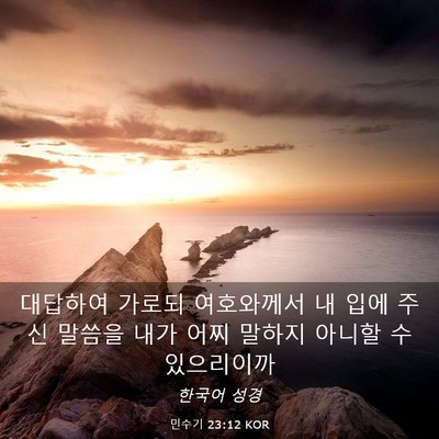 Picture 03 - 민수기 23:12 KOR - 대답하여 가로되 여호와께서 내 입에 - Bible Verse Picture