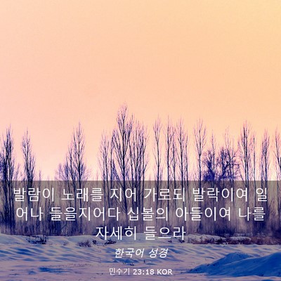 Picture 03 - 민수기 23:18 KOR - 발람이 노래를 지어 가로되 발락이여 - Bible Verse Picture