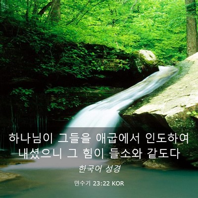 Picture 03 - 민수기 23:22 KOR - 하나님이 그들을 애굽에서 인도하여 - Bible Verse Picture