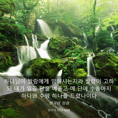 Picture 03 - 민수기 23:4 KOR - 하나님이 발람에게 임하시는지라 - Bible Verse Picture