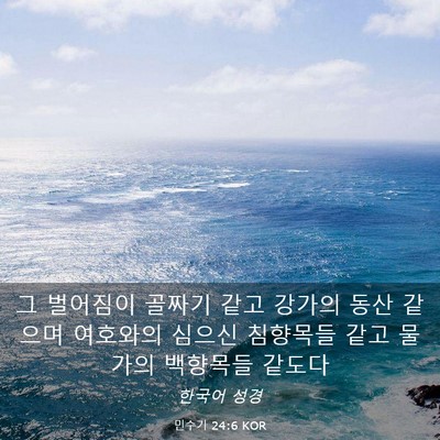 Picture 03 - 민수기 24:6 KOR - 그 벌어짐이 골짜기 같고 강가의 - Bible Verse Picture