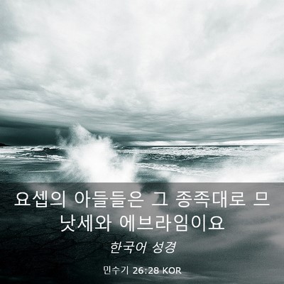 Picture 03 - 민수기 26:28 KOR - 요셉의 아들들은 그 종족대로 - Bible Verse Picture