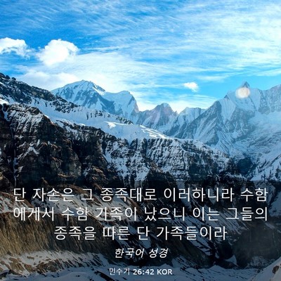 Picture 03 - 민수기 26:42 KOR - 단 자손은 그 종족대로 이러하니라 - Bible Verse Picture
