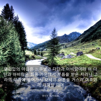Picture 03 - 민수기 26:9 KOR - 엘리압의 아들은 느무엘과 다단과 - Bible Verse Picture