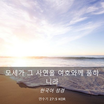 Picture 03 - 민수기 27:5 KOR - 모세가 그 사연을 여호와께 - Bible Verse Picture