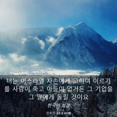 Picture 03 - 민수기 27:8 KOR - 너는 이스라엘 자손에게 고하여 - Bible Verse Picture