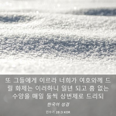 Picture 03 - 민수기 28:3 KOR - 또 그들에게 이르라 너희가 여호와께 - Bible Verse Picture