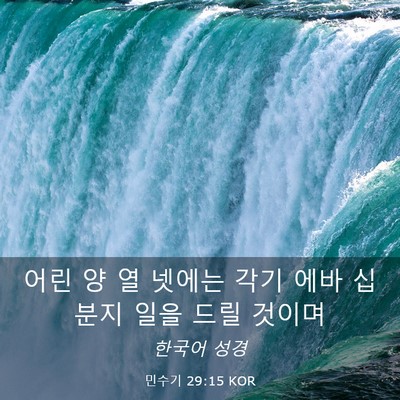 Picture 03 - 민수기 29:15 KOR - 어린 양 열 넷에는 각기 에바 십분지 - Bible Verse Picture