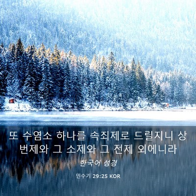 Picture 03 - 민수기 29:25 KOR - 또 수염소 하나를 속죄제로 드릴지니 - Bible Verse Picture