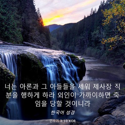 Picture 03 - 민수기 3:10 KOR - 너는 아론과 그 아들들을 세워 - Bible Verse Picture