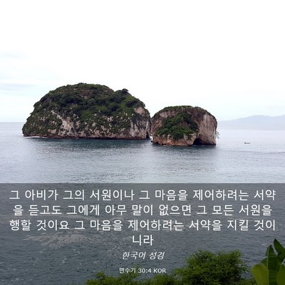 Picture 03 - 민수기 30:4 KOR - 그 아비가 그의 서원이나 그 마음을 - Bible Verse Picture