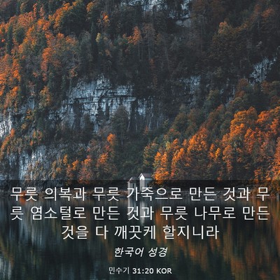 Picture 03 - 민수기 31:20 KOR - 무릇 의복과 무릇 가죽으로 만든 - Bible Verse Picture