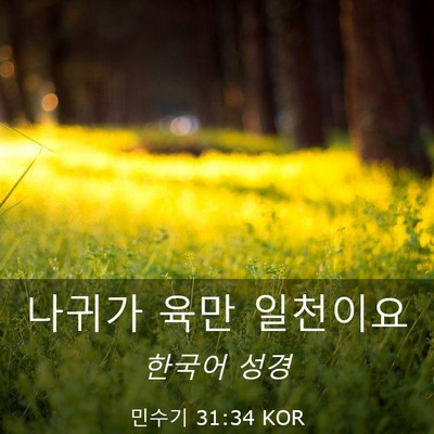 Picture 03 - 민수기 31:34 KOR - 나귀가 육만 - Bible Verse Picture