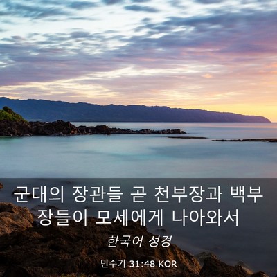 Picture 03 - 민수기 31:48 KOR - 군대의 장관들 곧 천부장과 - Bible Verse Picture