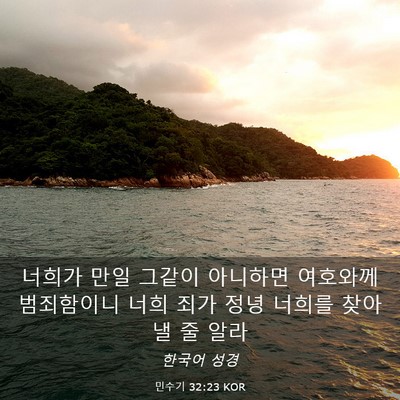 Picture 03 - 민수기 32:23 KOR - 너희가 만일 그같이 아니하면 - Bible Verse Picture