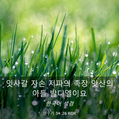 Picture 03 - 민수기 34:26 KOR - 잇사갈 자손 지파의 족장 앗산의 - Bible Verse Picture