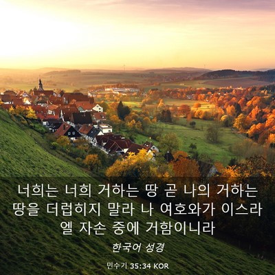 Picture 03 - 민수기 35:34 KOR - 너희는 너희 거하는 땅 곧 나의 - Bible Verse Picture