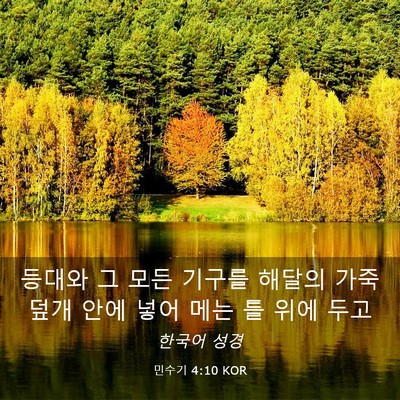 Picture 03 - 민수기 4:10 KOR - 등대와 그 모든 기구를 해달의 가죽 - Bible Verse Picture