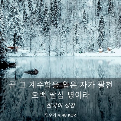 Picture 03 - 민수기 4:48 KOR - 곧 그 계수함을 입은 자가 팔천 오백 - Bible Verse Picture