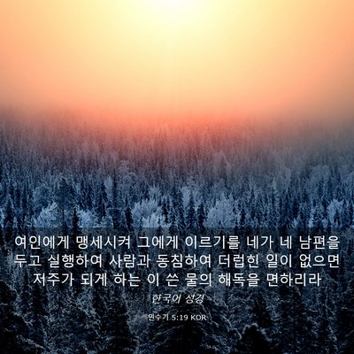 Picture 03 - 민수기 5:19 KOR - 여인에게 맹세시켜 그에게 이르기를 - Bible Verse Picture