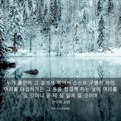 Picture 03 - 민수기 6:9 KOR - 누가 홀연히 그 곁에서 죽어서 - Bible Verse Picture