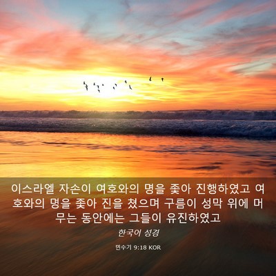 Picture 03 - 민수기 9:18 KOR - 이스라엘 자손이 여호와의 명을 좇아 - Bible Verse Picture