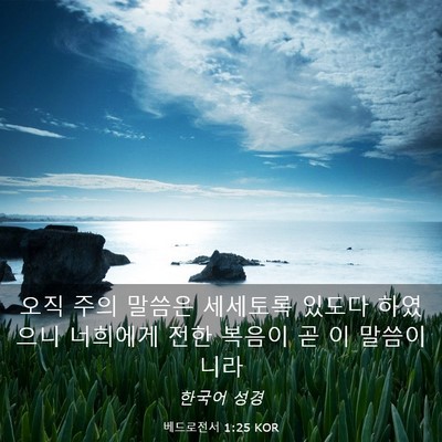 Picture 03 - 베드로전서 1:25 KOR - 오직 주의 말씀은 세세토록 있도다 - Bible Verse Picture