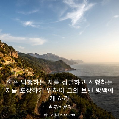Picture 03 - 베드로전서 2:14 KOR - 혹은 악행하는 자를 징벌하고 - Bible Verse Picture