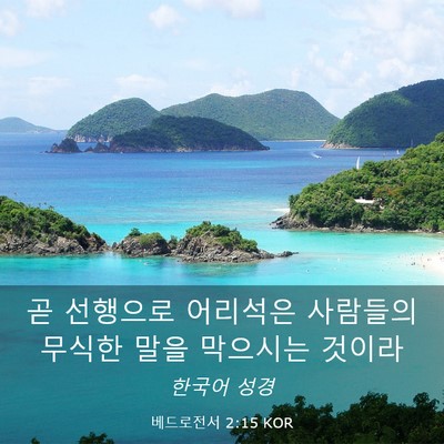 Picture 03 - 베드로전서 2:15 KOR - 곧 선행으로 어리석은 사람들의 - Bible Verse Picture
