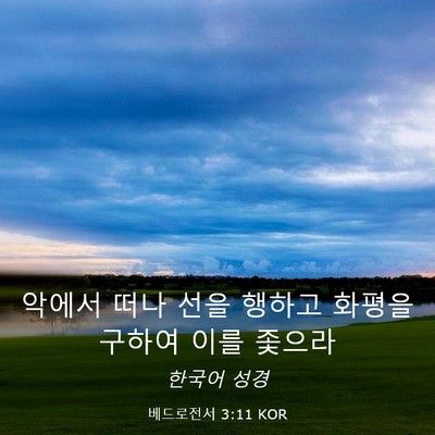 Picture 03 - 베드로전서 3:11 KOR - 악에서 떠나 선을 행하고 화평을 - Bible Verse Picture