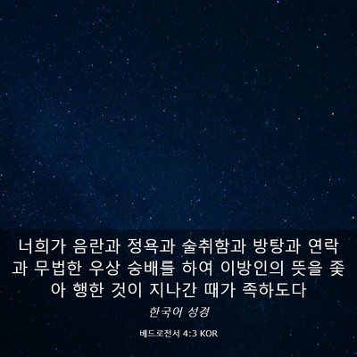 Picture 03 - 베드로전서 4:3 KOR - 너희가 음란과 정욕과 술취함과 - Bible Verse Picture