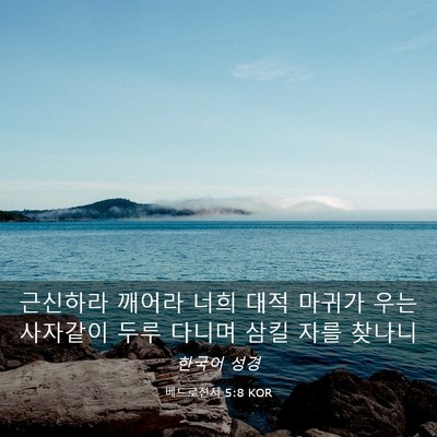 Picture 03 - 베드로전서 5:8 KOR - 근신하라 깨어라 너희 대적 마귀가 - Bible Verse Picture
