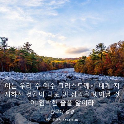 Picture 03 - 베드로후서 1:14 KOR - 이는 우리 주 예수 그리스도께서 - Bible Verse Picture