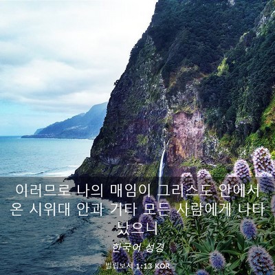 Picture 03 - 빌립보서 1:13 KOR - 이러므로 나의 매임이 그리스도 - Bible Verse Picture